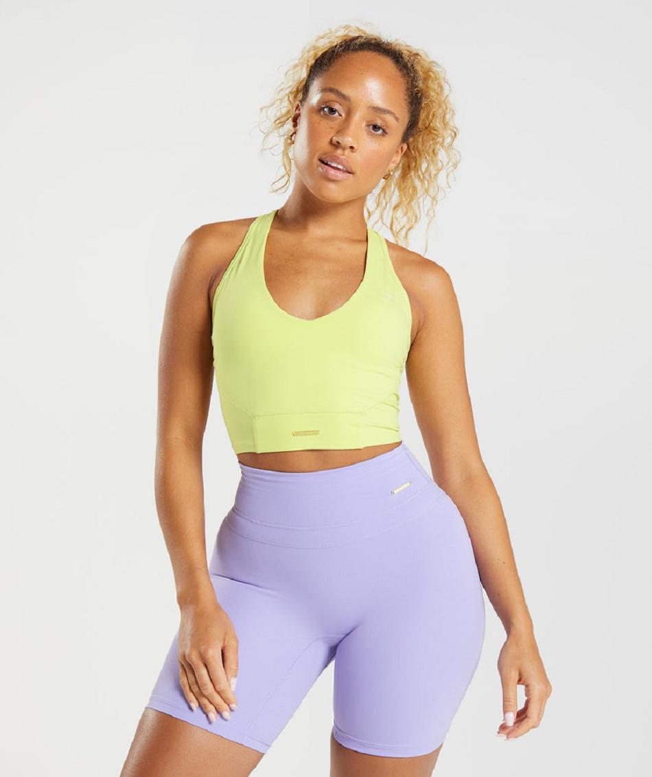 Camiseta Tirantes Gymshark Whitney Crop Mujer Verde | CO 2379WNB